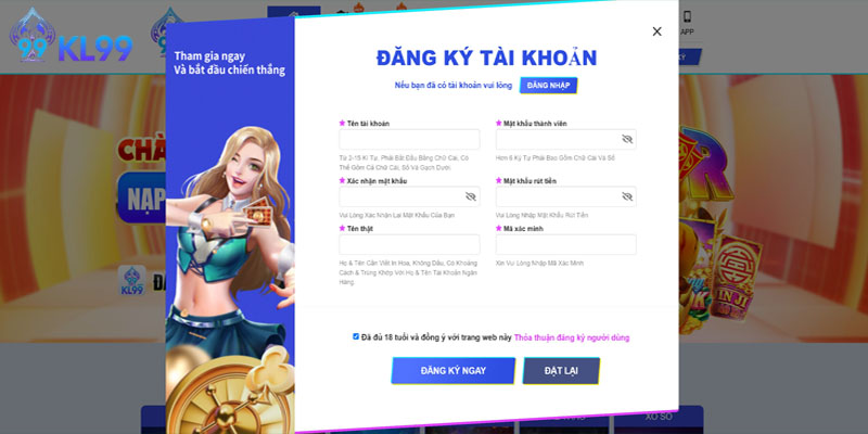 Điền thông tin theo đúng các yêu cầu của hệ thống